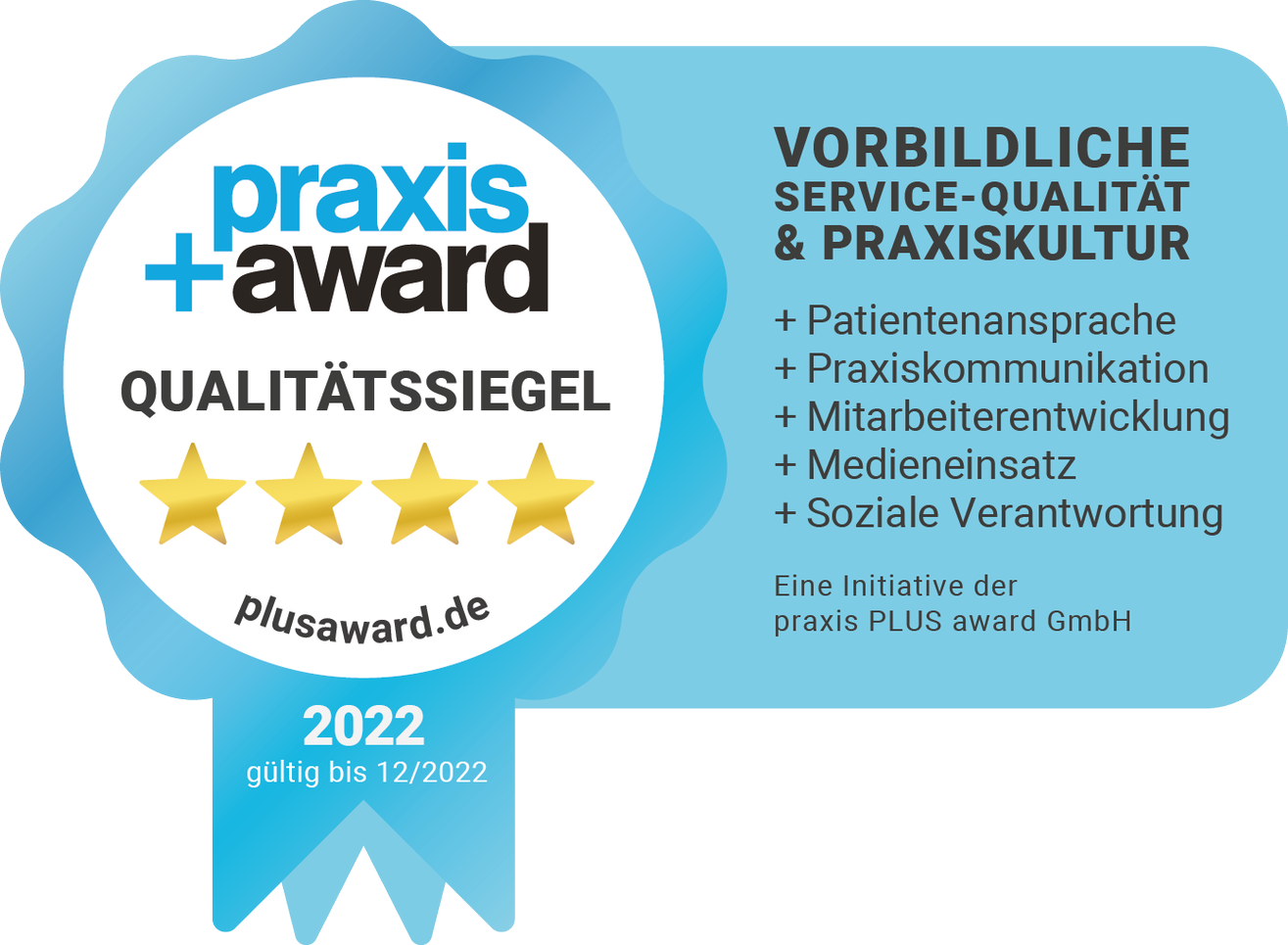 PraxisPlus Award Qualitätssiegel2022